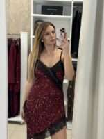 Debbie ασύμμετρο φόρεμα - Μπορντό - Image 2