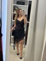 Debbie ασύμμετρο φόρεμα - Μαύρο