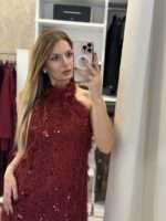 Meg mini φόρεμα παγιέτα - Μπορντό - Image 3