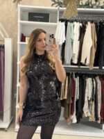 Lydia mini φόρεμα παγιέτα - Μαύρο