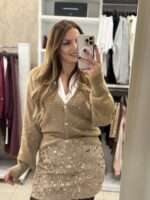 Betty πλεκτή ζακέτα - Μπεζ