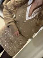 Betty πλεκτή ζακέτα - Μπεζ - Image 2