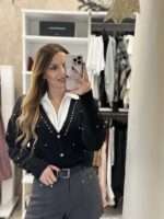 Betty πλεκτή ζακέτα - Μαύρο