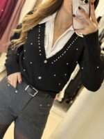 Betty πλεκτή ζακέτα - Μαύρο - Image 2