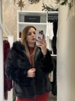 Alle γούνα με κουκούλα- Μαύρο - Image 3