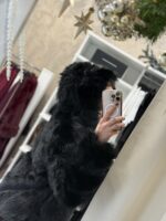 Alle γούνα με κουκούλα- Μαύρο - Image 4