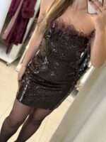 Charm mini φόρεμα παγιέτα - Μπορντό - Image 3