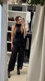 Glami παντελόνα παγιέτα - Μαύρο