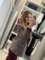 Geo oversized blazer pied de poule - Μπορντό - Image 2