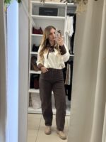 Benji ψηλόμεσο jeans - Καφέ