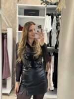 Olli eco leather skorts - Μαύρο