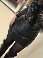 Olli eco leather skorts - Μαύρο - Image 2