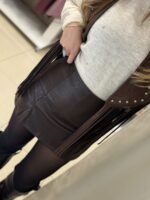 Olli eco leather skorts - Καφέ - Image 2