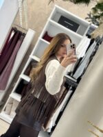 Olli eco leather skorts - Καφέ - Image 3