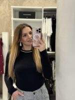 Diana πλεκτή μπλούζα - Μαύρο