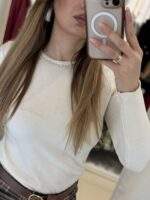 Diana πλεκτή μπλούζα - Εκρού - Image 3