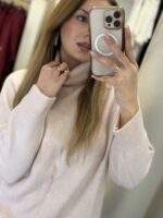 Nikol πλέκτη μπλούζα - Ροζ πούδρας - Image 2