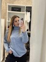 Nikol πλέκτη μπλούζα - Σιέλ