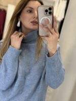 Nikol πλέκτη μπλούζα - Σιέλ - Image 2