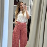 Poppins ριγέ balloon παντελόνι -Κόκκινο