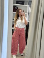 Poppins ριγέ balloon παντελόνι -Κόκκινο