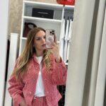 Poppins ριγέ Jean jacket - Κόκκινο