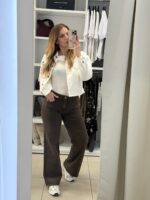 Vicky wide leg παντελόνι - Καφέ - Image 3