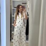 Polka dot jeans σαλοπέτα - Λευκό