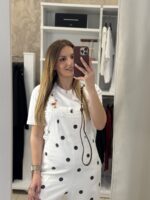 Polka dot jeans σαλοπέτα - Λευκό - Image 2