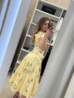 Charlotte floral midi φόρεμα - Κίτρινο παστέλ - Image 2