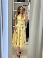 Charlotte floral midi φόρεμα - Κίτρινο παστέλ - Image 3