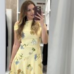 Charlotte floral midi φόρεμα - Κίτρινο παστέλ