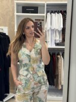 Marrien floral set παντελόνα / γιλέκο - Πράσινο