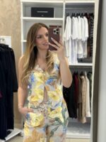 Marrien floral set παντελόνα / γιλέκο - Κίτρινο