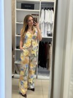 Marrien floral set παντελόνα / γιλέκο - Κίτρινο - Image 3