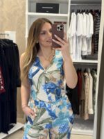 Marrien floral set παντελόνα / γιλέκο - Μπλε