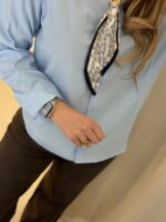 Shart πουκάμισο ποπλίνα - Σιέλ - Image 3