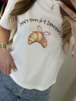 Croissant T-shirt -Λευκό - Image 2