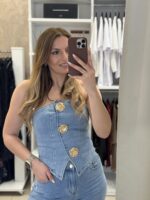 Elinta jean σετ παντελόνι / τοπ - Μπλε - Image 2