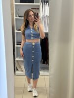 Erika jean σετ φούστα /γιλέκο - Μπλε - Image 4