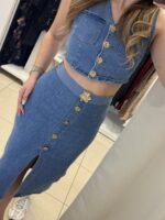 Erika jean σετ φούστα /γιλέκο - Μπλε - Image 2