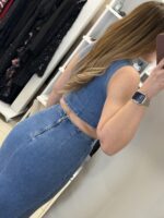 Erika jean σετ φούστα /γιλέκο - Μπλε - Image 3