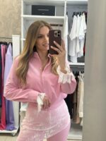 Rosa πουκάμισο με δαντέλα - Ροζ