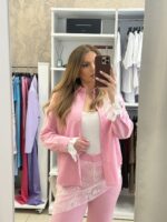 Rosa πουκάμισο με δαντέλα - Ροζ - Image 3