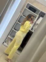 Rosa ψηλόμεση παντελόνα - Κίτρινο - Image 2