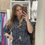 Paisley crop πουκάμισο -Μπλε