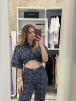 Paisley crop πουκάμισο -Μπλε - Image 3