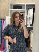 Paisley crop πουκάμισο -Μπλε - Image 2