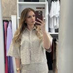 Paisley crop πουκάμισο -Μπεζ