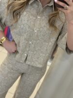 Paisley crop πουκάμισο -Μπεζ - Image 2